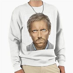 Hugh Laurie House original art by Dori Hartley Pullover Hoodie