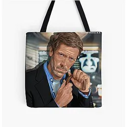 Hugh Laurie as Dr Gregory House in House fanart All Over Print Tote Bag