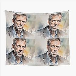 Watercolor sketch with Hugh Laurie Tapestry