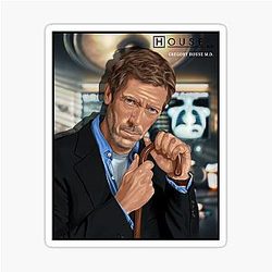 Hugh Laurie as Dr House in House fanart sticker