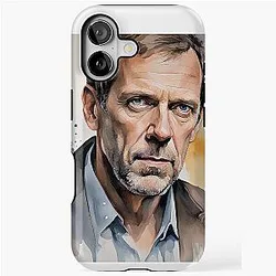 Watercolor sketch with Hugh Laurie iPhone case