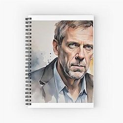 Watercolor sketch with Hugh Laurie Notebook