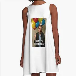 Doctor Hugh Laurie party hat meme funny prank A-Line Dress