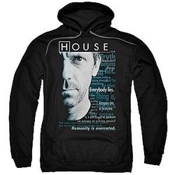 House M.D. Medical Drama TV Fox Hugh Laurie Houseisms Black Pull Over Hoodie