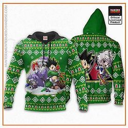 HxH Merch: Gon Freecss &amp; Zoldyck Killua Ugly Christmas Hoodie Xmas