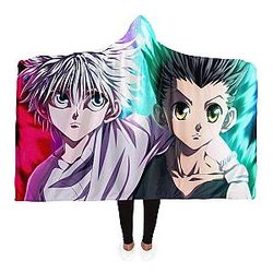 HxH Merch - Killua Zoldyck &amp; Gon Freecss Friends Hooded Blanket