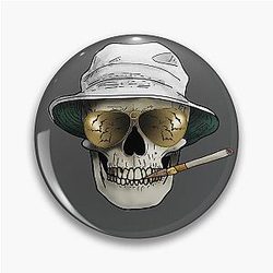 Hunter Thompson Skull Pin