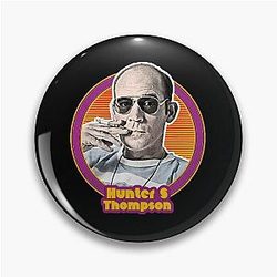 Hunter S Thompson Retro Fan Art Design Pin