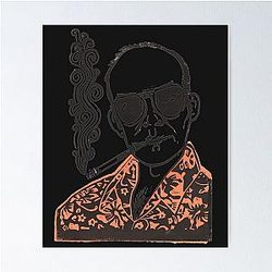 Hunter Thompson Smoking Poster