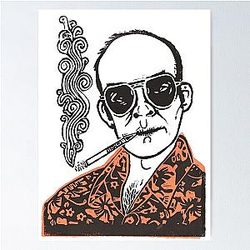 Hunter S. Thompson Smoking Poster