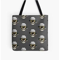 Hunter S. Thompson Skull All Over Print Tote Bag