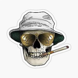 Hunter S Thompson Skull Sticker