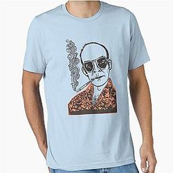 Hunter S Thompson Smoking on Premium T-Shirt