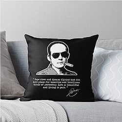 Hunter S Thompson - Living is Pain Throw Pillow