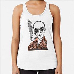 Hunter S. Thompson Smoking Racerback Tank Top
