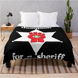 Hunter S Thompson Sheriff Shirt Throw Blanket