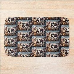 Hyacinth Bucket Minimalist Floral Sticker Bath Mat