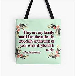 Hyacinth Bucket  Quotes Over Print Tote Bag