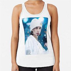 Hyunjin boyfriend cute blue Stray Kids CEREMONY magazine cover photocard karma SKZ kpop Racerback Tank Top