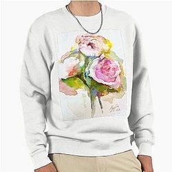 Hyunjin's oil painting art pink roses Stray Kids DOMINATE tour Karma ceremony ethereal vibes Boyfriend material SKZ kpop Pullover Sweatshirt