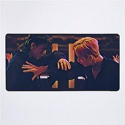 Stray Kids Hyunjin and Bang Chan Fan Art Desk Mat