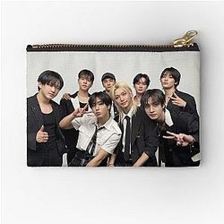 Stray Kids Black and White Tour Suits Autographs Posters Kpop Boy Group Bang Chan Lee Know Changbin Hyunjin Han Felix Seungmin Jeongin Zipper Pouch