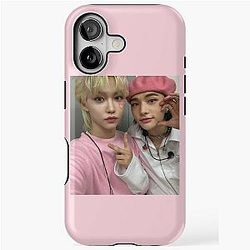 Stray Kids Felix and Hyunjin Pink iPhone Case