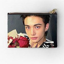Hyunjin boyfriend roses Valentine Stray Kids CEREMONY hyunpic magazine cover photocard karma SKZ kpop Zipper Pouch