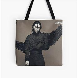 2024 Hyunjin Hwang stay with music Stray Kids Kpop ot8 stay boy group full album poster tote bag
