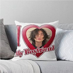 Hyunjin Skz I Love My Boyfriend Throw Pillow