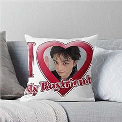 Hyunjin SKZ I love my boyfriend Throw Pillow