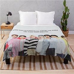 Stray Kids Everywhere The World You Make Skz Stay Group Image Japan Season Greetings Bang Chan Lee Know Changbin Han Felix Seungmin In Kpop Szkoo Throw Blanket