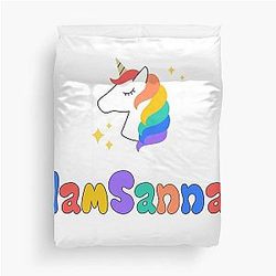 Sanna Loves Unicorns White Duvet Cover
