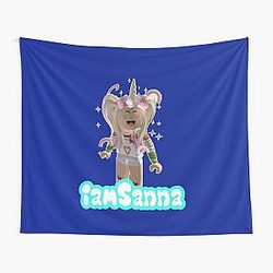 Sanna Loves Unicorns Blue Tapestry