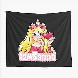 Sanna Loves Unicorns Black Tapestry