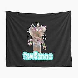 Sanna Loves Unicorns Black Tapestry