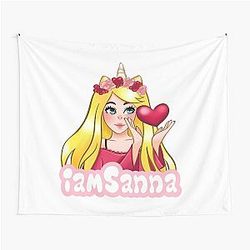 Sanna Loves Unicorns White Tapestry