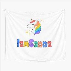 Sanna Loves White Unicorn Tapestry
