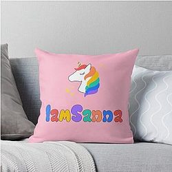 Sanna Loves Unicorns Throw Pillow