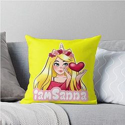 Sanna Loves Yellow Throw Pillow