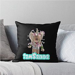 Sanna Loves Unicorns Black Throw Pillow