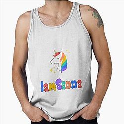 Sanna Loves Unicorn Black Tank Top