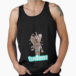 Sanna Loves Unicorn Black Tank Top