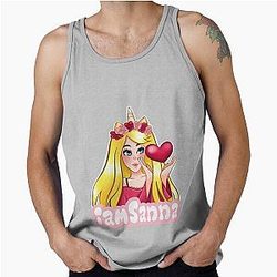 Sanna loves unicorns yellow tank top