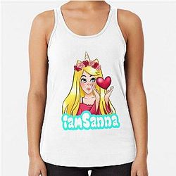 Sanna Loves Unicorns Pink Racerback Tank Top