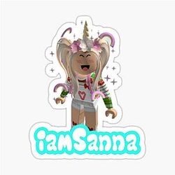 Sanna Loves Unicorns Blue Sticker