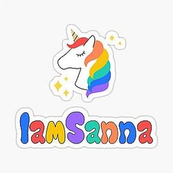 Sanna Loves Unicorns Sticker