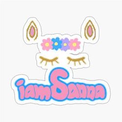 Sanna Loves Unicorns White Sticker
