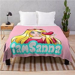 Sanna Loves Unicorn Pink Throw Blanket