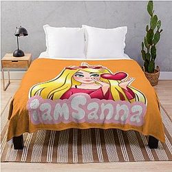 Sanna Loves Neon Orange Throw Blanket